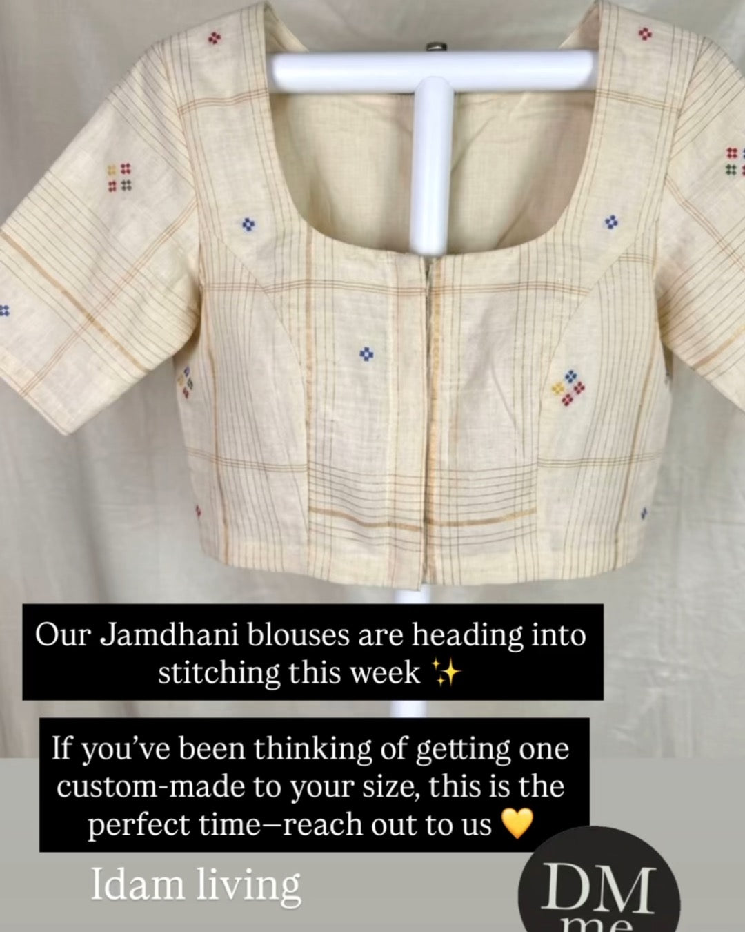 Custom Jamdhani Blouse | Handwoven Fabric  Saree Blouse | Made to Measure
