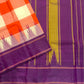 Kathiripoo Purple Handwoven Pure Silk Kanchipuram Saree with Kanchi Kattam and Seer Pallu, body and border detail
