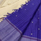 Handwoven Kanchi Kattam texture on lavender pure silk KanchiPattu saree, folded