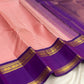 Handwoven rose pink Kanchi Pattu saree, pure Kanchi Kattam silk — Idam Living.