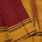 Traditional Kanchi Pattu silk saree with antique mustard border and no zari handwoven finish