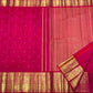 Raspberry Pink Handwoven Pure Silk Kanchipuram Saree with Peacock Zari Border