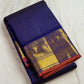Sorgavaasal Mayil gold-zari border on deep-blue saree