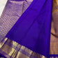 Handwoven Kanchipuram mustard gold pure silk saree with zari detailing, close view