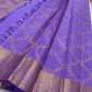 Kathiripoo Purple Floral Trellis pure silk Kanchipuram saree, full saree, showing soft flower-purple, lilac and lavender with warm golden zari