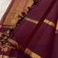 Saffron Orange pure silk Kanchi Pattu saree, Rettapet weave with Deep Maroon border — pallu detail