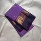 Orchid Lavender pure silk Kanjeevaram saree, Butta weave with Deep Purple border — full drape view