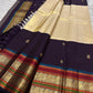 Traditional Annapakshi motif woven in gold zari on tissue Kanchipuram saree