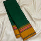 Close view of forest green pure silk Kanchipuram saree body with Rudraksham silk thread butta — Idam Living