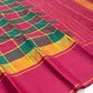 Maragatham green handwoven pure silk Kanchipuram Paalum Pazhamum saree with multicolour checks and Malli Moggu buttas, full view