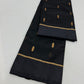 Handwoven midnight black Pattu Silk Chanderi saree