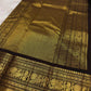Handwoven cinnamon brown Kanjeevaram silk saree, folded view