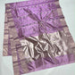 Handwoven lilac Chanderi saree pallu in silver-gold tissue