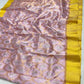 Handwoven Pure Silk Chanderi saree with soft lilac-pink body