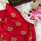 South Indian inspired silk blouse with hand embroidery and rich maroon brown silk texture