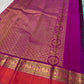 Handwoven mint-green Korvai Kanjipuram saree with jewel-purple and coral-orange contrast.