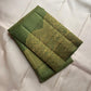 Handwoven olive green Kancheepuram silk saree, Idam Living