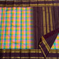 Handwoven paalum pazhamum silk saree with brownish plum rettapet border and gold zari — Idam Living