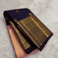Handwoven pink tissue silk KanchiPattu Korvai saree, folded view