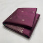 Handwoven plum Pure Silk Chanderi saree with bird motifs