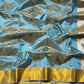 Powder blue Chanderi saree with gold-toned border