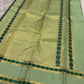 Handwoven pastel sage green Pure Kanjeevaram silk saree, Rettapet weave — Idam Living