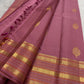 Handwoven orchid pink Pure Kanchi Pattu silk saree in traditional Varisaipet weave — Idam Living