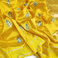 Handwoven Pure Silk Chanderi saree with radiant Manjal yellow body