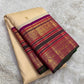 Handwoven pure silk Kanchipuram saree – magenta grand zari pallu — Idam Living