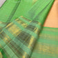 Champagne Peach Handwoven Pure Silk KanchiPattu Saree with Varisaipet Weave and Mint Green Zari Border
