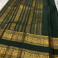 Bottle Green and Arakku Red Handwoven Pure Silk Kanjipuram Saree with Rettapet Yaanai Chakram Butta and Annam Pallu Border