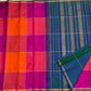 Handwoven pure silk Paalum Pazhamum saree with large checks, folded view