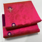 Handwoven Rani pink Chanderi saree with contrast border