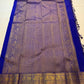 Royal blue Kancheepuram silk saree, Yaanai-Mayil elephant-peacock zari border detail