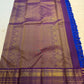 Handwoven royal blue Kanchi Pattu silk saree detail, Silk Mark certified
