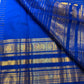 Handwoven royal blue Kanjivaram silk saree — Vairaoosi zari line detail, Silk Mark certified