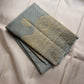 Handwoven silver grey Kancheepuram silk saree, Idam Living