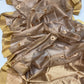 Handwoven taupe Chanderi Pattu Silk saree