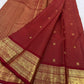 Vermilion Red pure silk Kanchipuram saree — vairaoosi weave