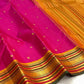 Raspberry Pink Varisaipet saree with traditional multi-register zari border