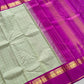 Pale Green and Magenta Zari Kattam Korvai Kancheepuram Silk Saree with Kamalam Border
