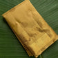 Kanchipuram silk saree in honey gold with antique gold border Mayil Butta weave folded view