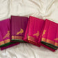 Ornate parrot and peacock Kili Butta gold zari pallu of hot pink Kanjipuram saree on green ground