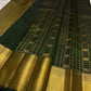 Hunter green handwoven pure silk Kanjivaram saree with Zari Kattam Gandaberunda Butta and Varisaipet border — Idam Living