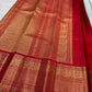 Ice blue tissue Kanjipuram silk saree with red and gold zari border