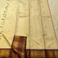 Antique gold zari on ivory Kanchipattu Ganga Jamuna silk saree – Idam Living