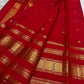 Vermillion Red and Antique Gold Handwoven Pure Silk Kanchipuram Saree with Varisaipet Border