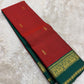 Sindoor Red and Peacock Green Handwoven Lightweight Pure Silk Kanjivaram Saree: view 1