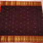 Paaku Brown and Vermillion Red Kanchipuram Silk Saree – Korvai Zari Border Closeup