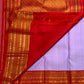 Kurinji Lavender Pure Silk Kanchipuram Varisaipet Saree with Gandaberunda and Yazhi – view 3